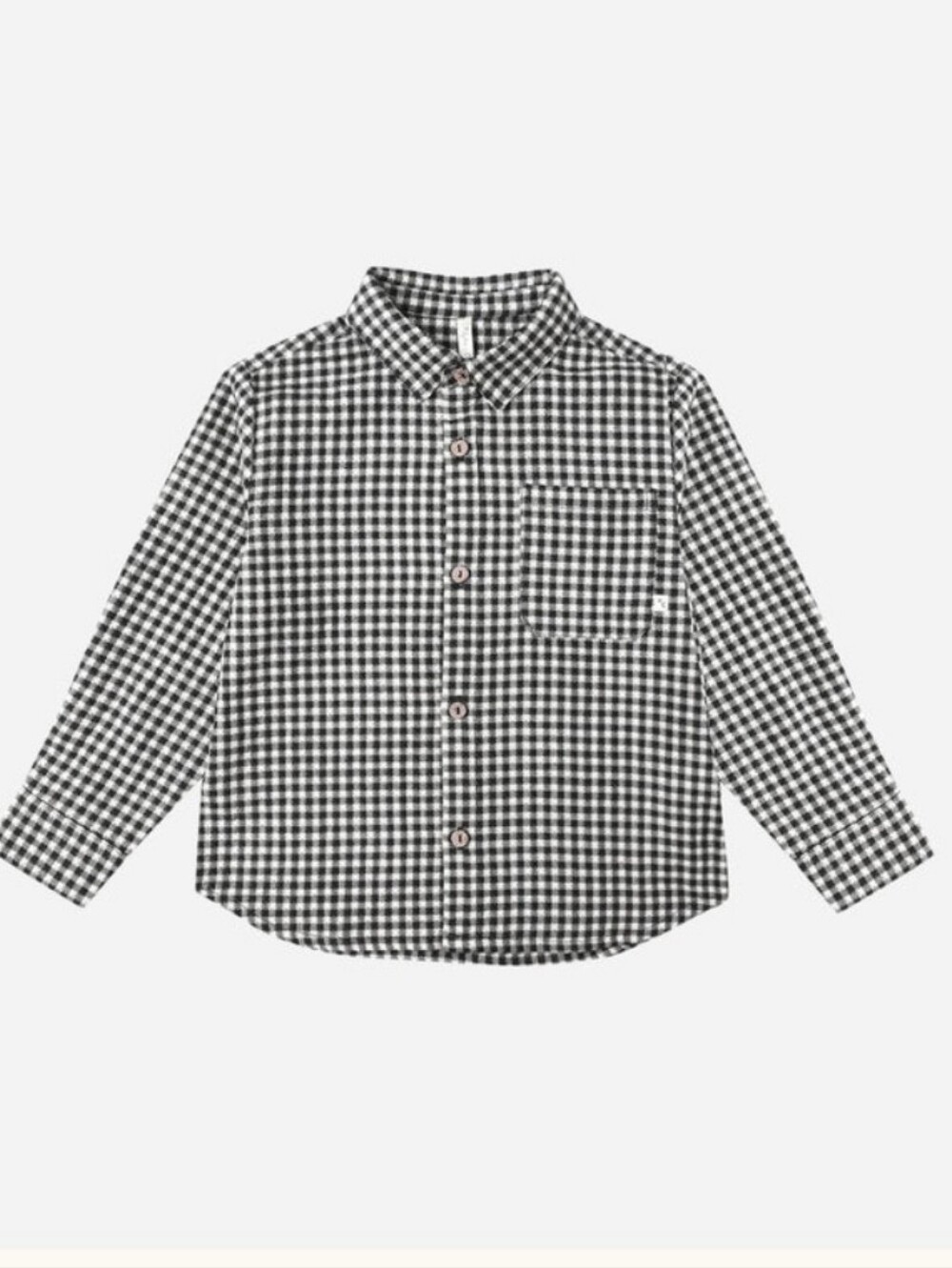 Rylee + Cru Collared Long Sleeve Shirt - Black Gingham 18-24 Months